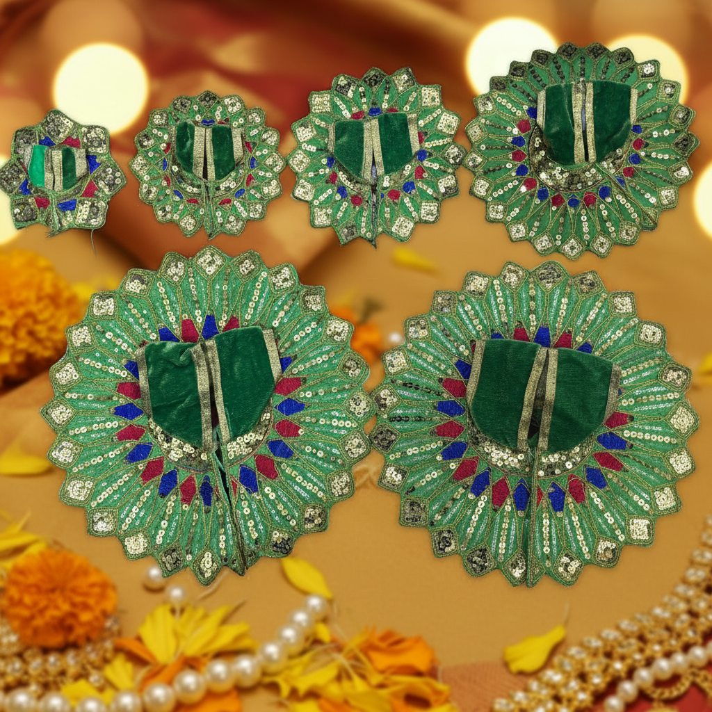 Ladoo Gopal Poshak Wine Red Velvet Peacock Poshak | Krishna Ji Warm Shringar