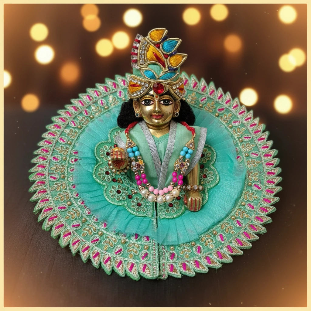 Laddu Gopal Ji Green Summer Poshak