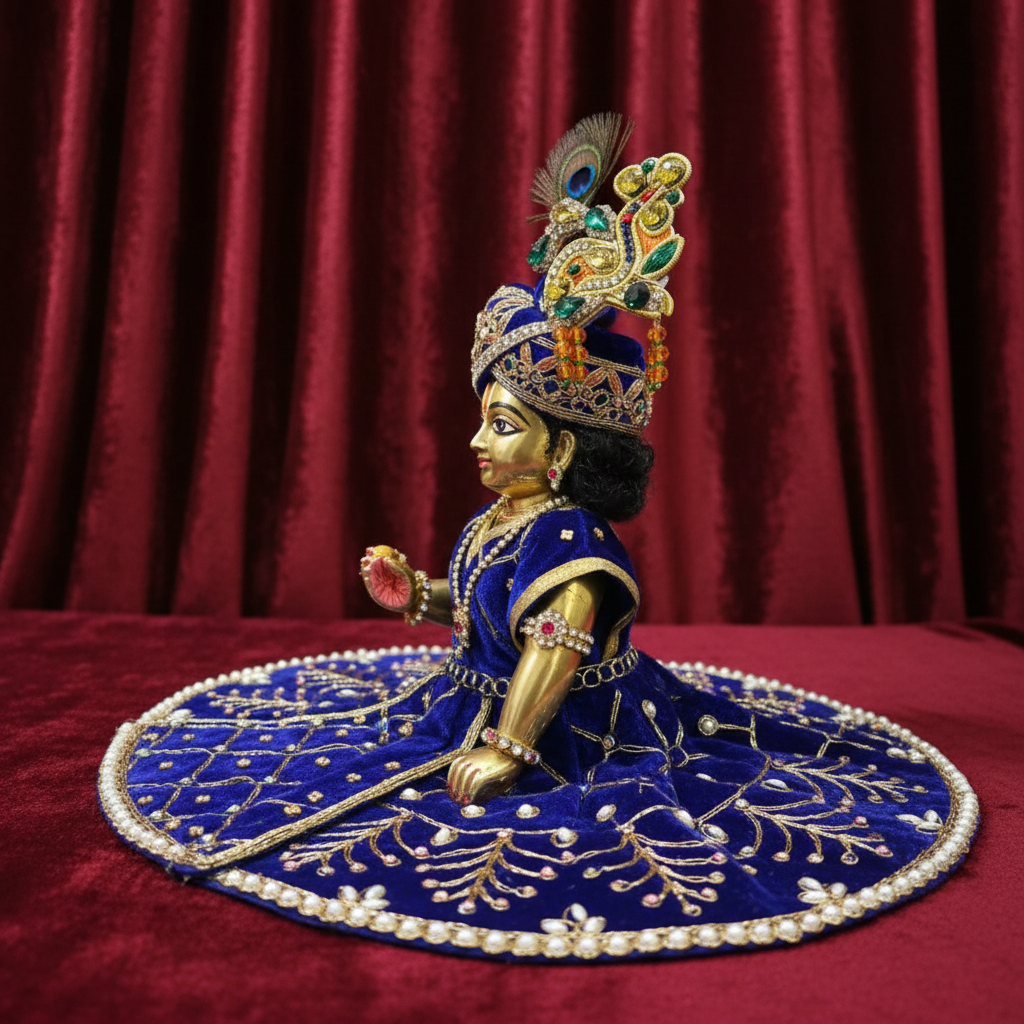 Royal Blue Velvet Poshak    for Laddu Gopal Ji