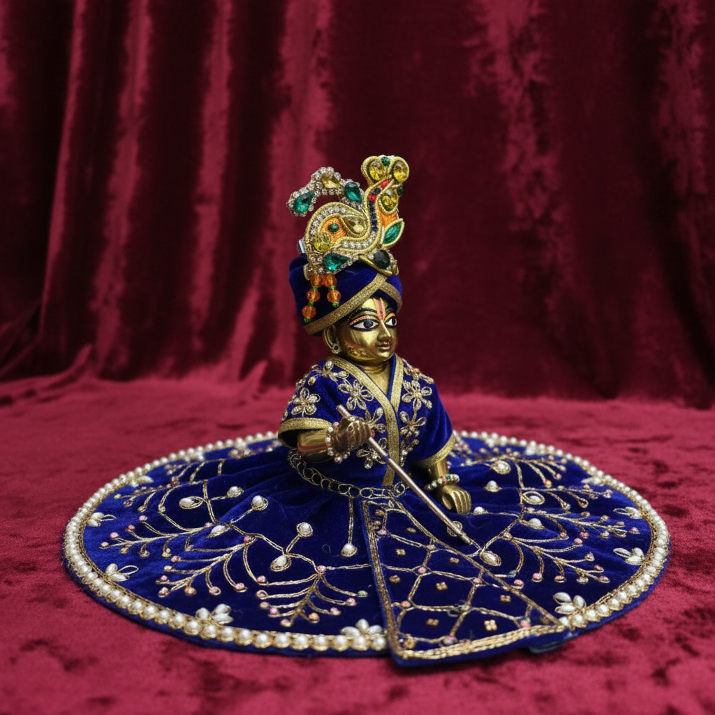 Royal Blue Velvet Poshak    for Laddu Gopal Ji