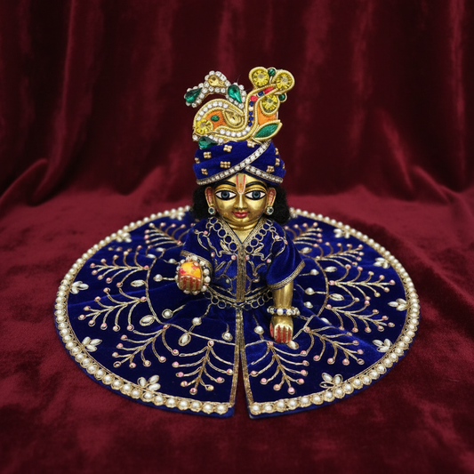 Royal Blue Velvet Poshak    for Laddu Gopal Ji