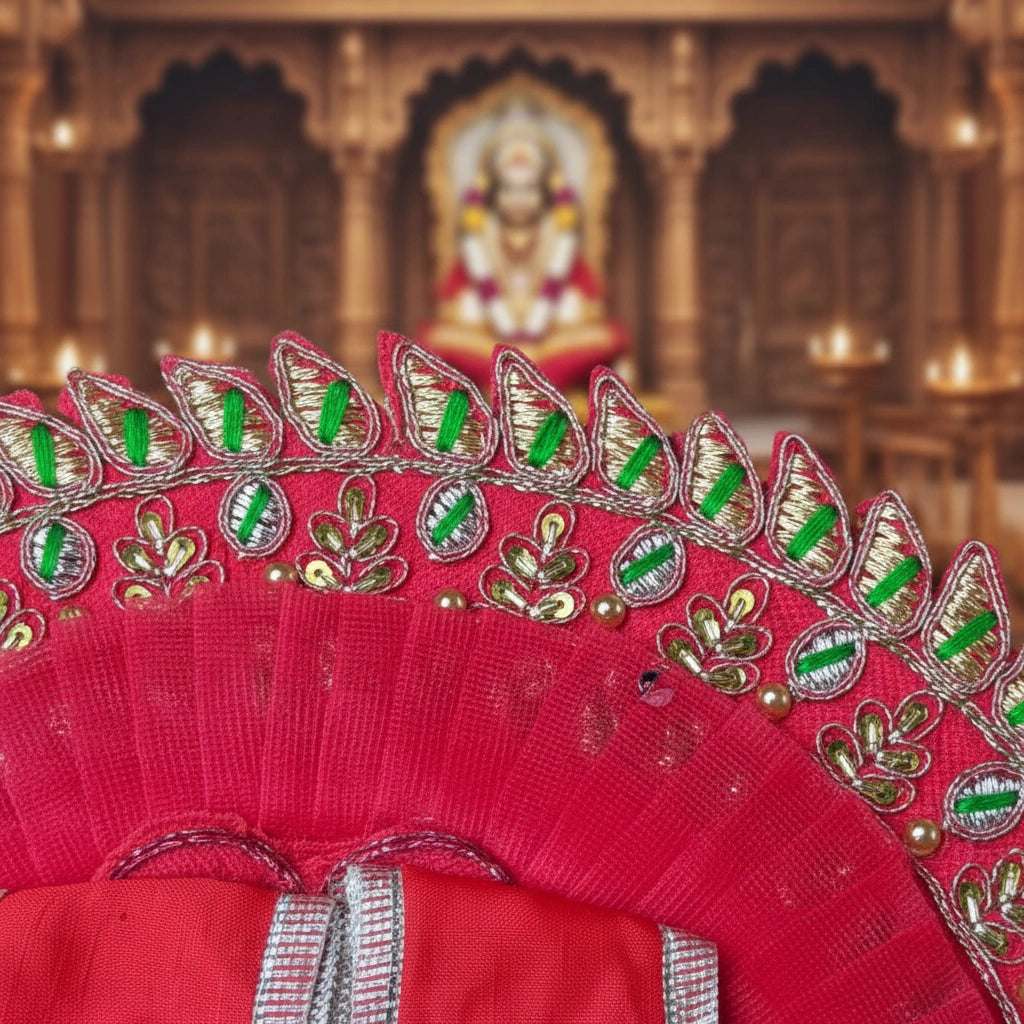 Laddu Gopal Ji Red Festive Designer Poshak