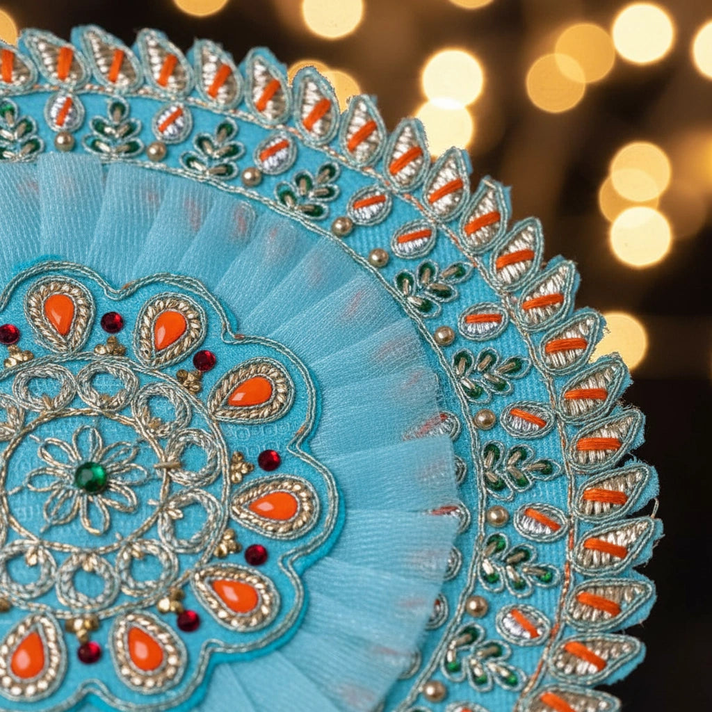 Laddu Gopal Ji Sky Blue Designer Poshak